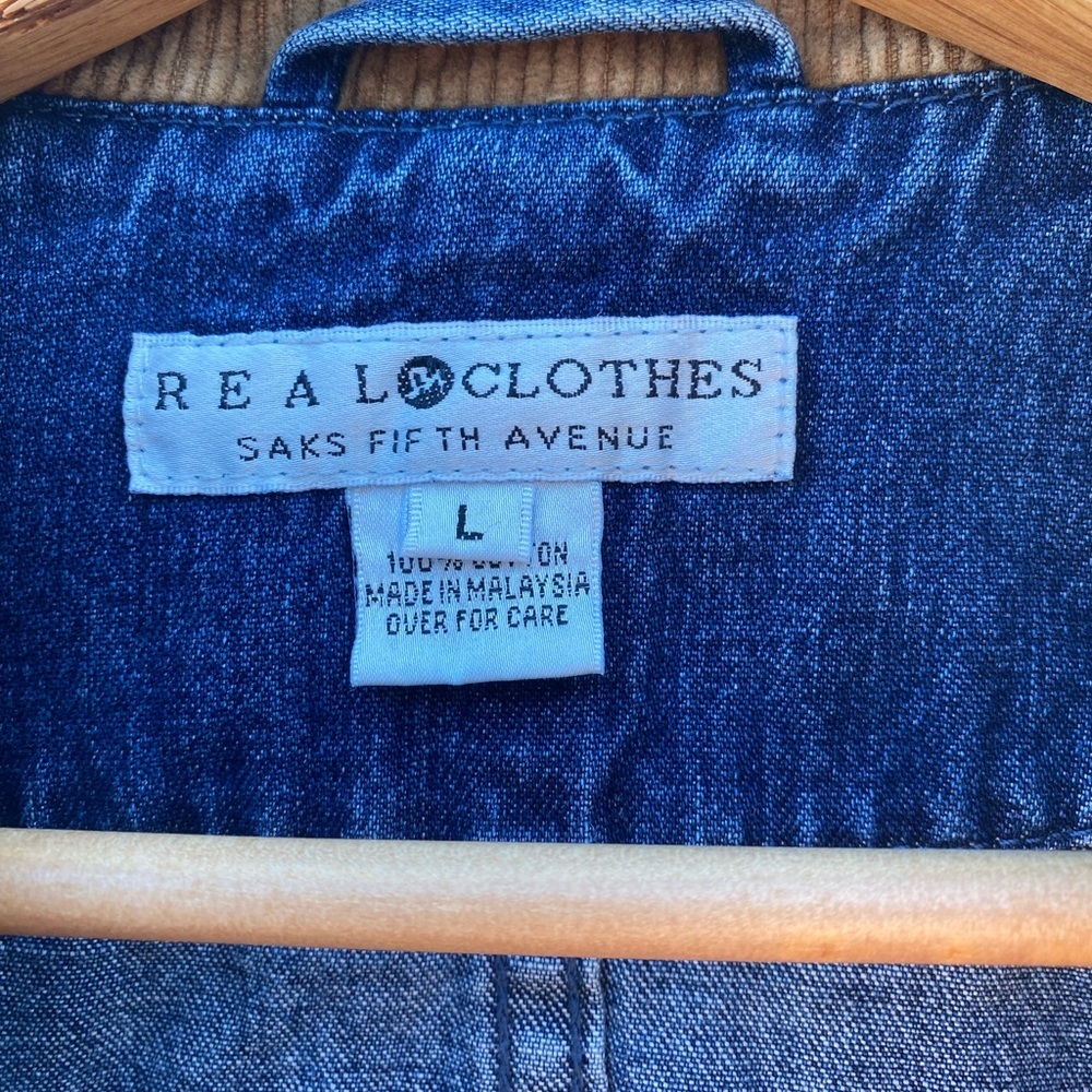 Saks Fifth Avenue Vintage Real Clothes Indigo Denim Barn Jacket - Picture 2 of 4